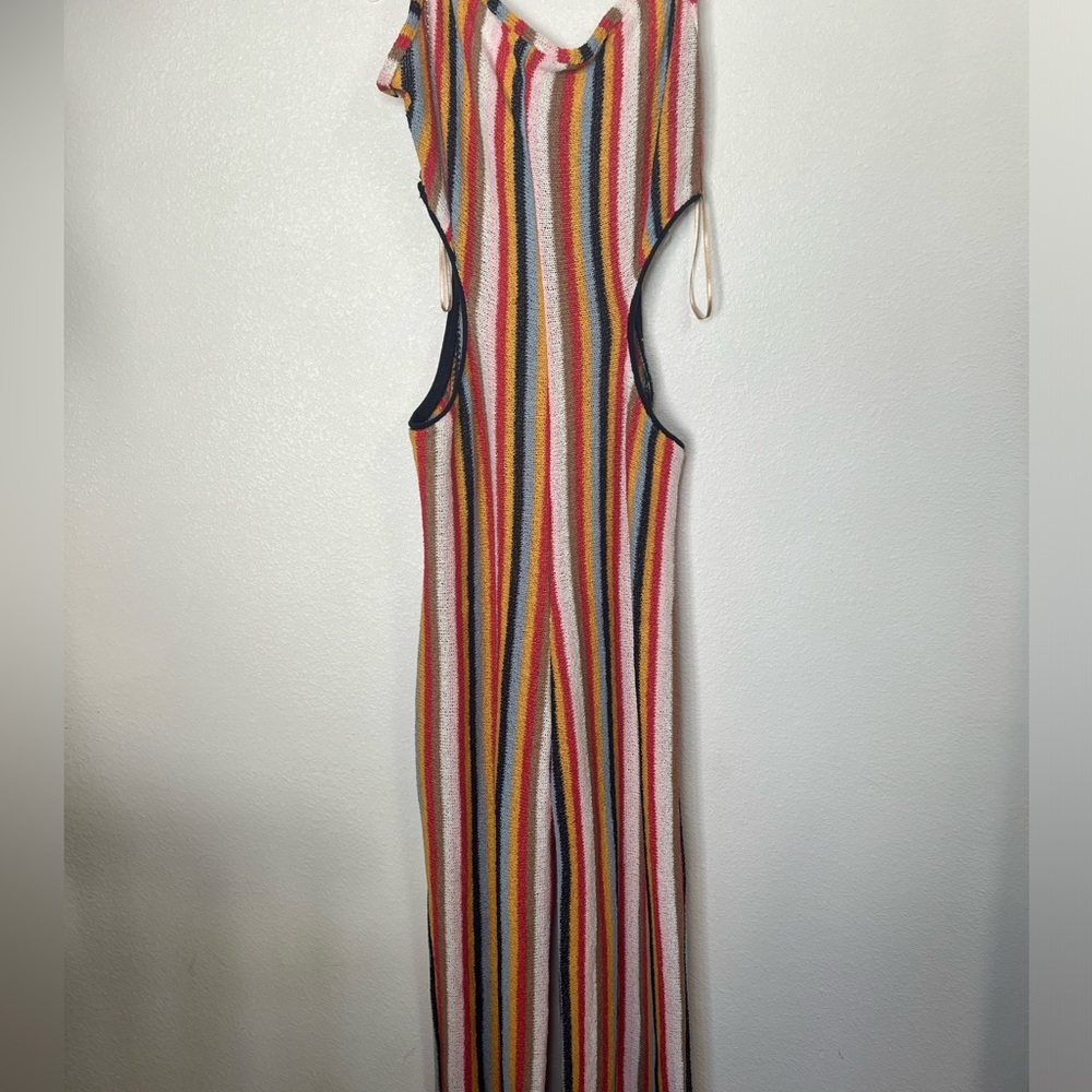 NWT ZARA Terrycloth Cut Out Stripped Jumpsuit